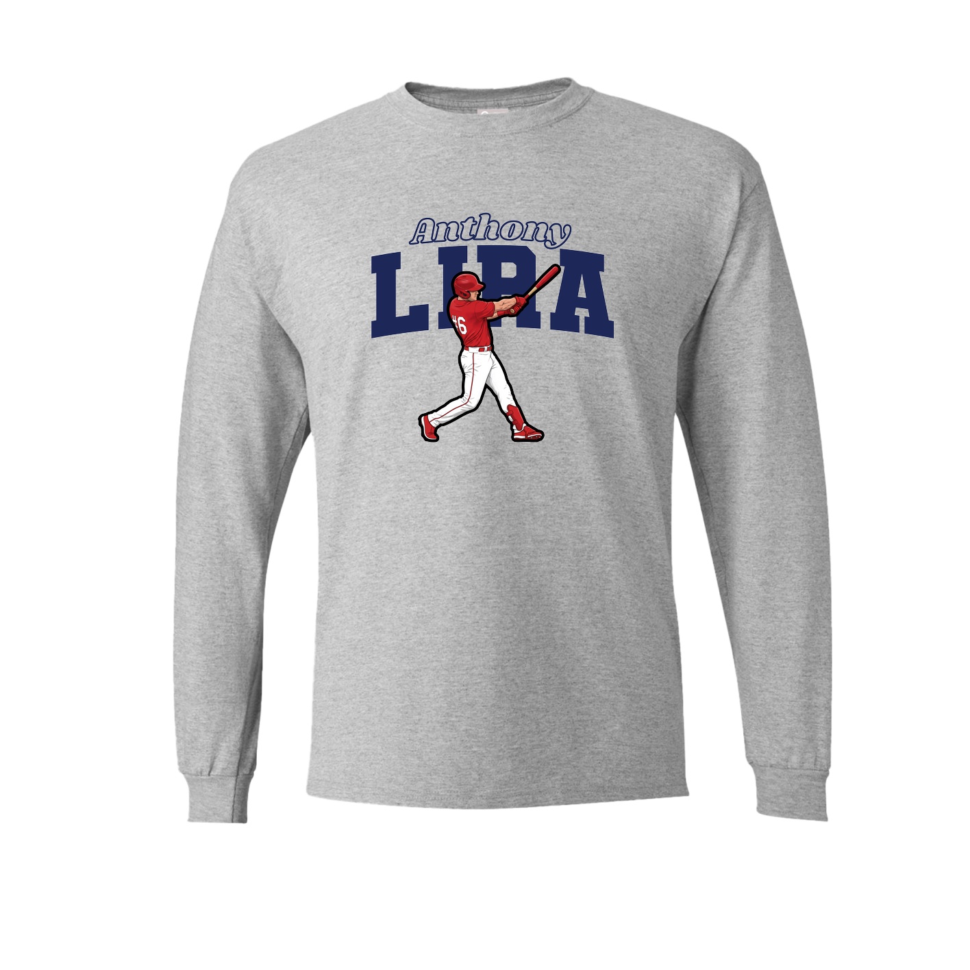 Long Sleeve Tee — Name Arch in Grey