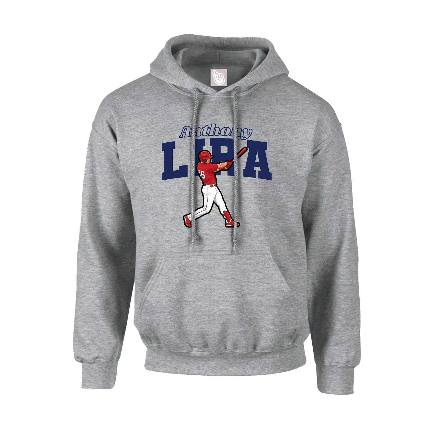 Youth Hoodie — Name Arch in Grey