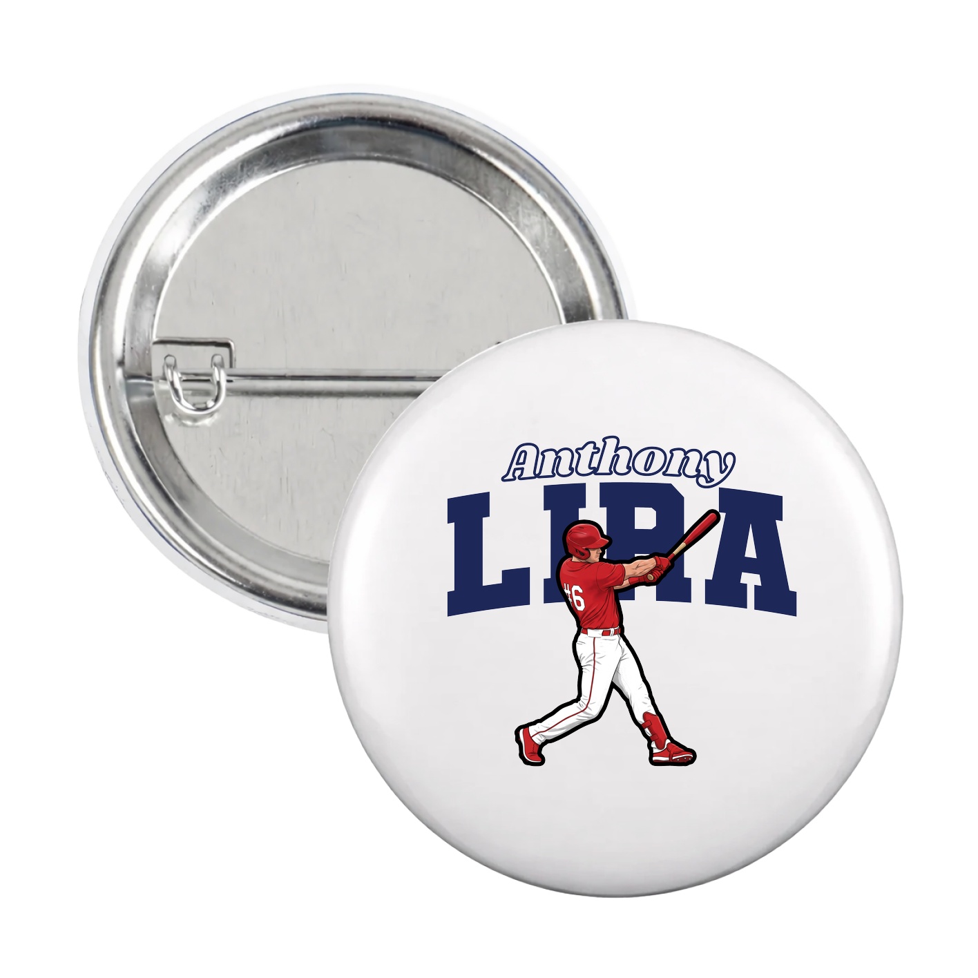 Game Day Button — Name Arch in White