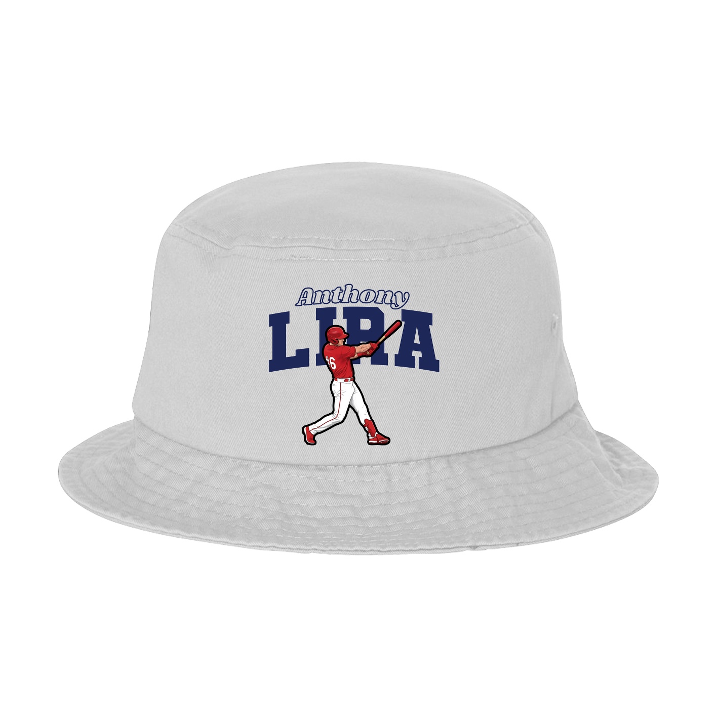 Bucket Cap — Name Arch in White