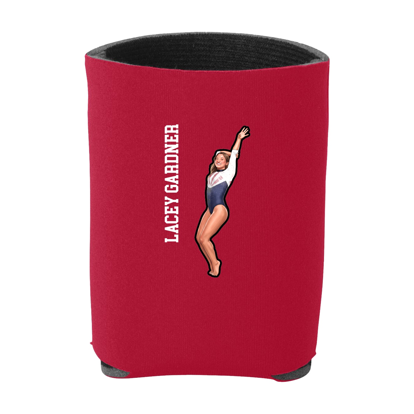 Can Holder — Name Vertical in Red