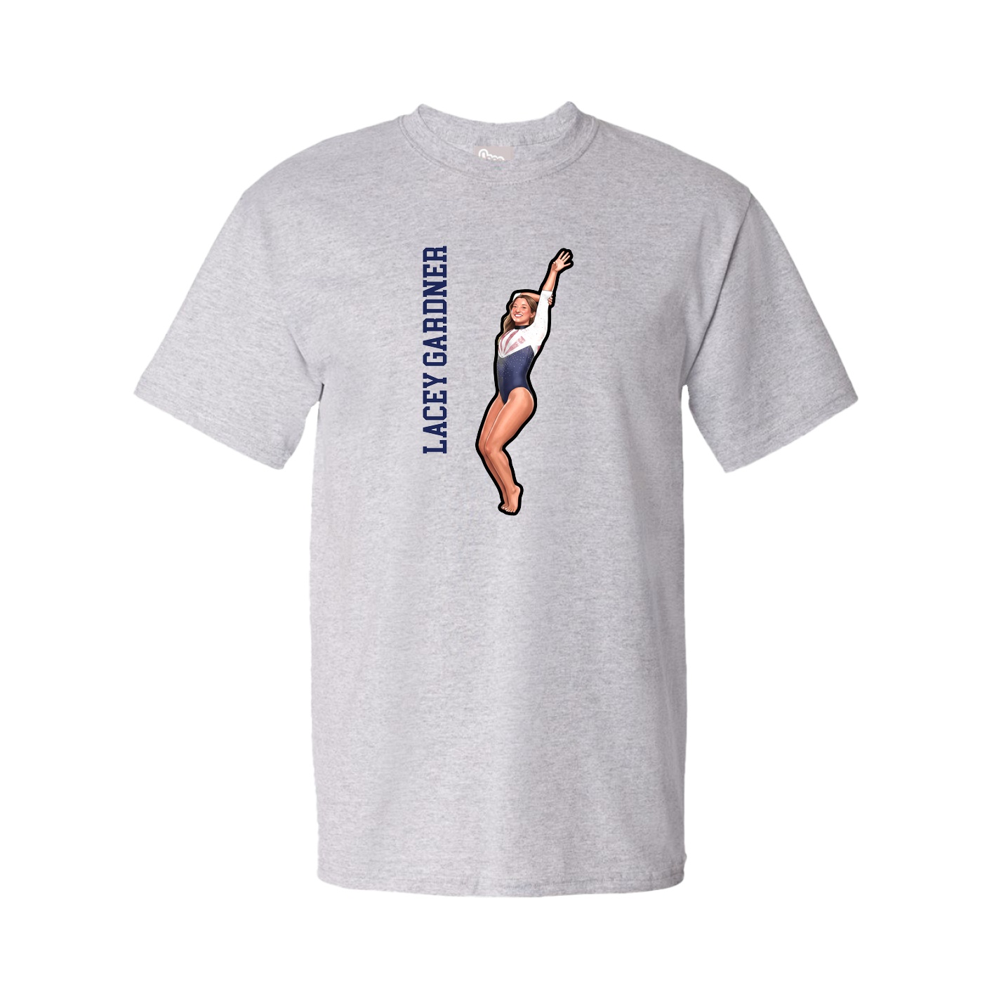 Tee — Name Vertical in Grey