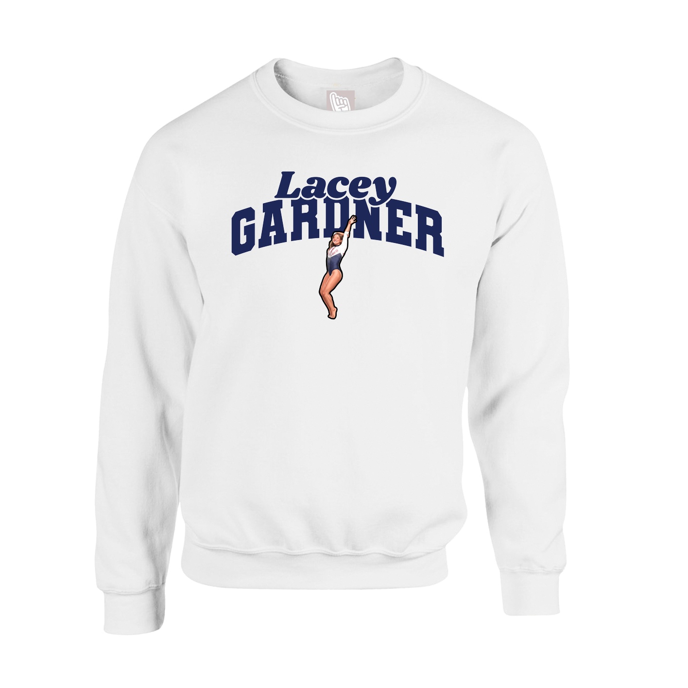 Fleece Crew — Signature Arch in White