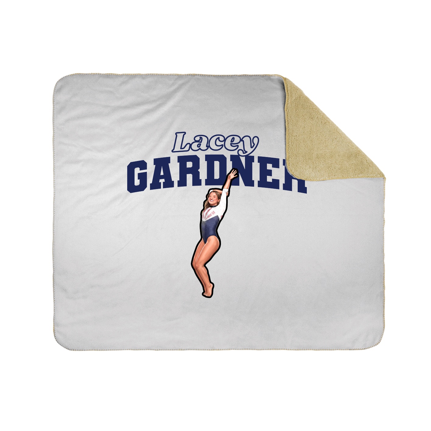 Throw Blanket — Name Arch in White