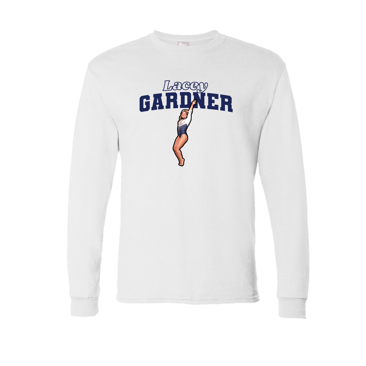 Long Sleeve Tee — Name Arch in White