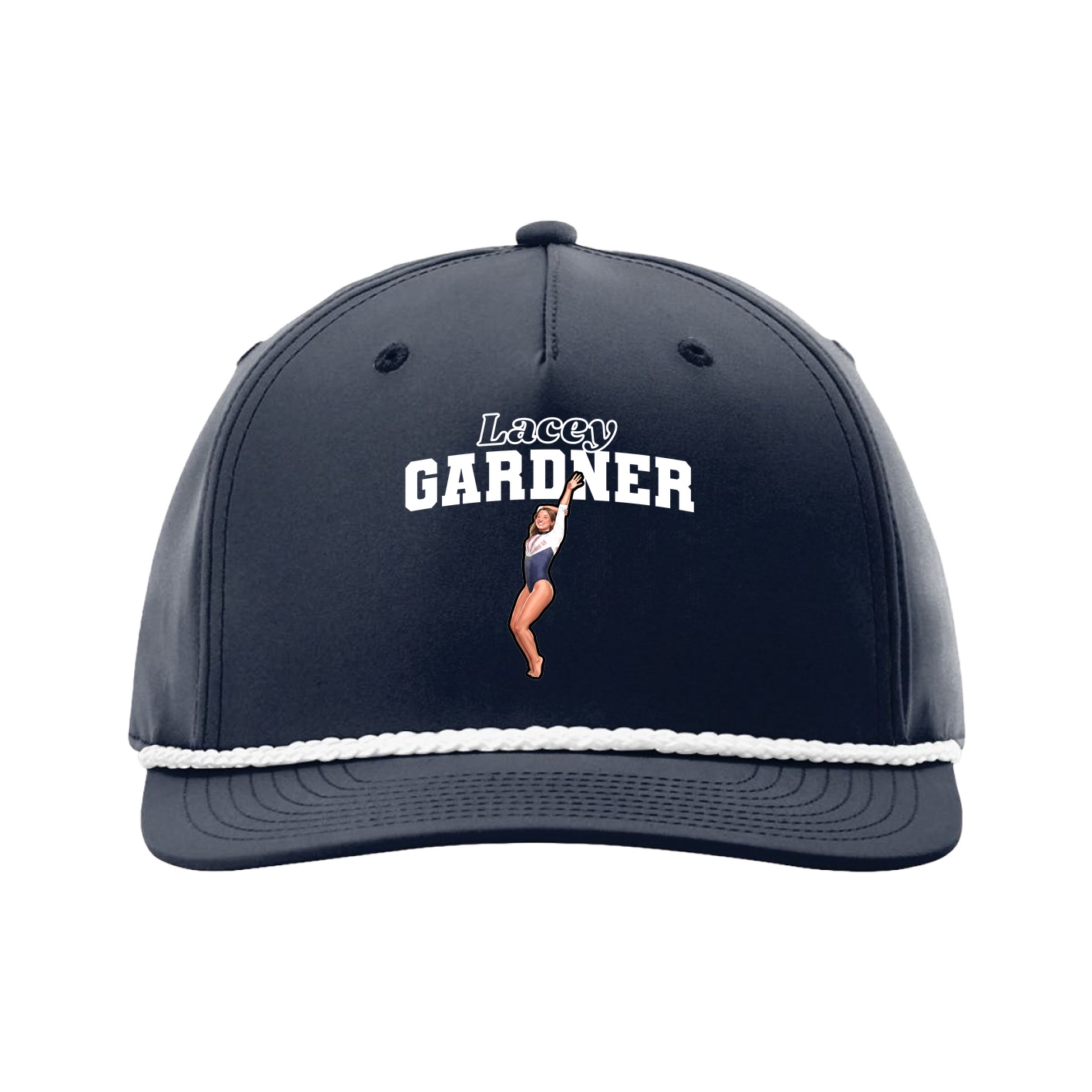 Five-Panel Classic Rope Cap — Name Arch in Navy