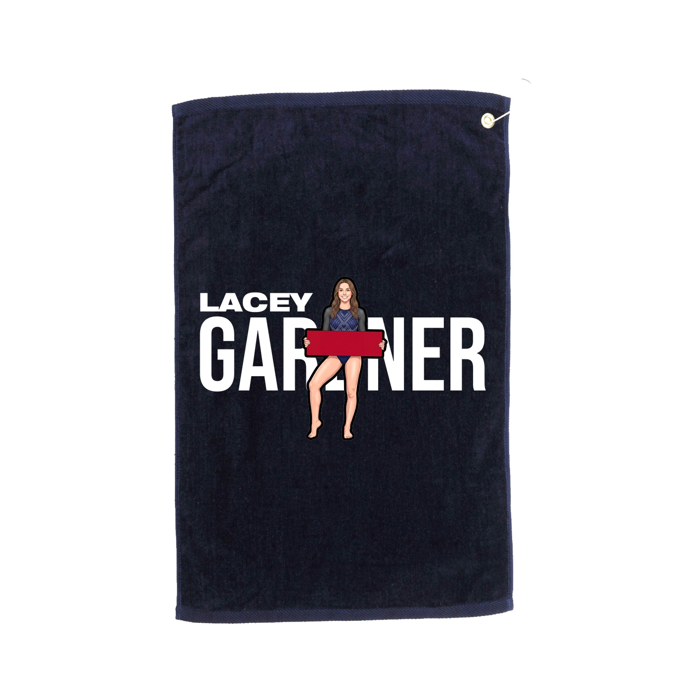 Golf Towel — Player Name in Navy