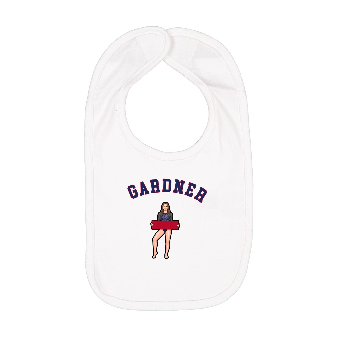 Infant Bib — Shirsey Arch in White