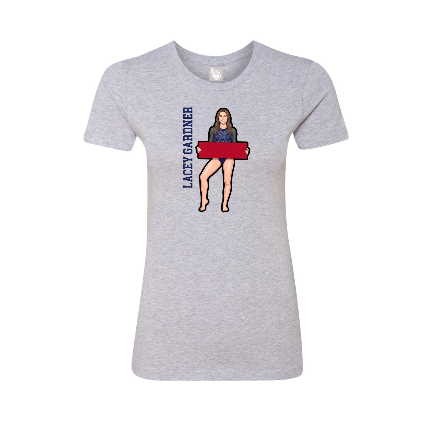 Womens Tee — Name Vertical in Grey