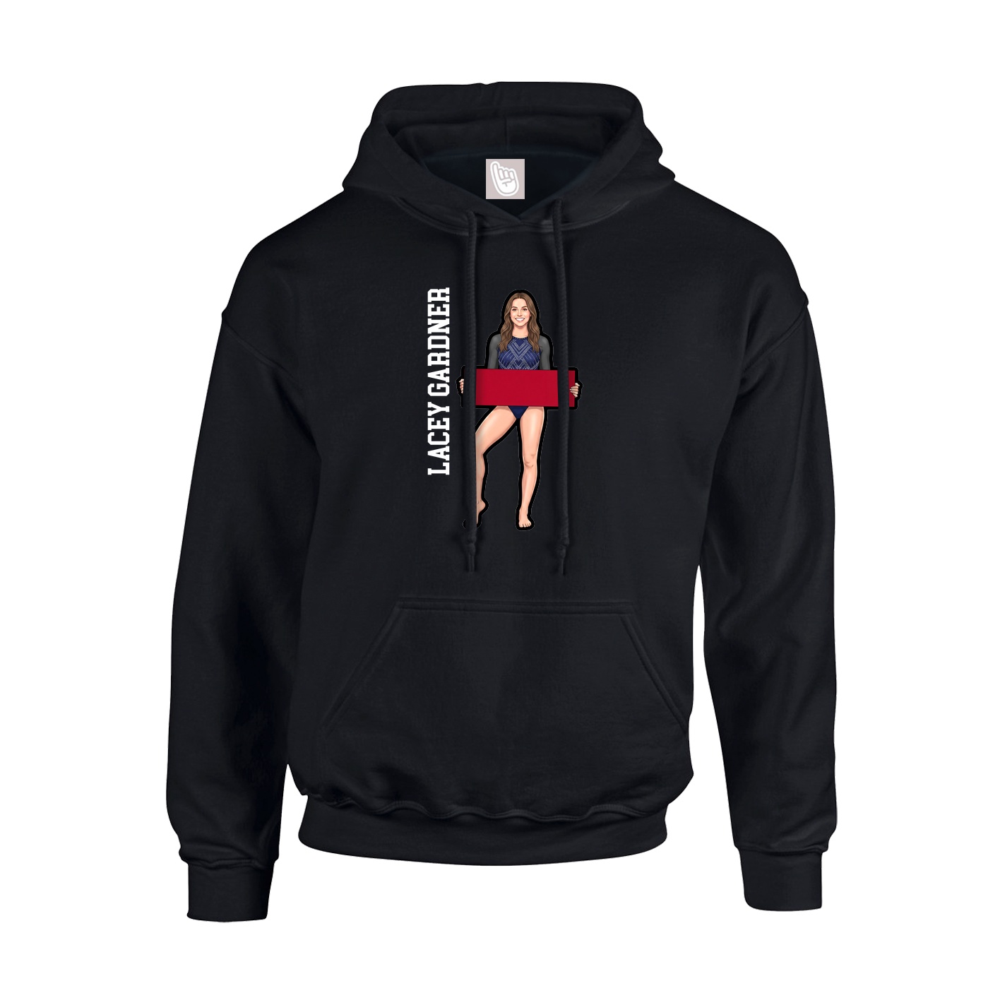 Hoodie — Name Vertical in Black