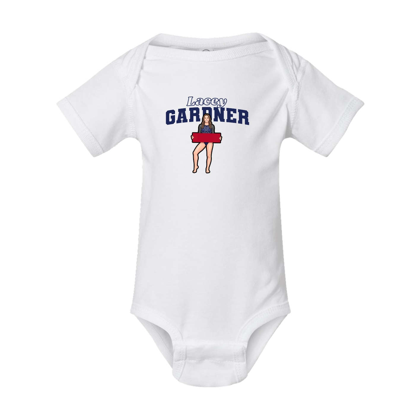 Baby Onesie — Name Arch in White