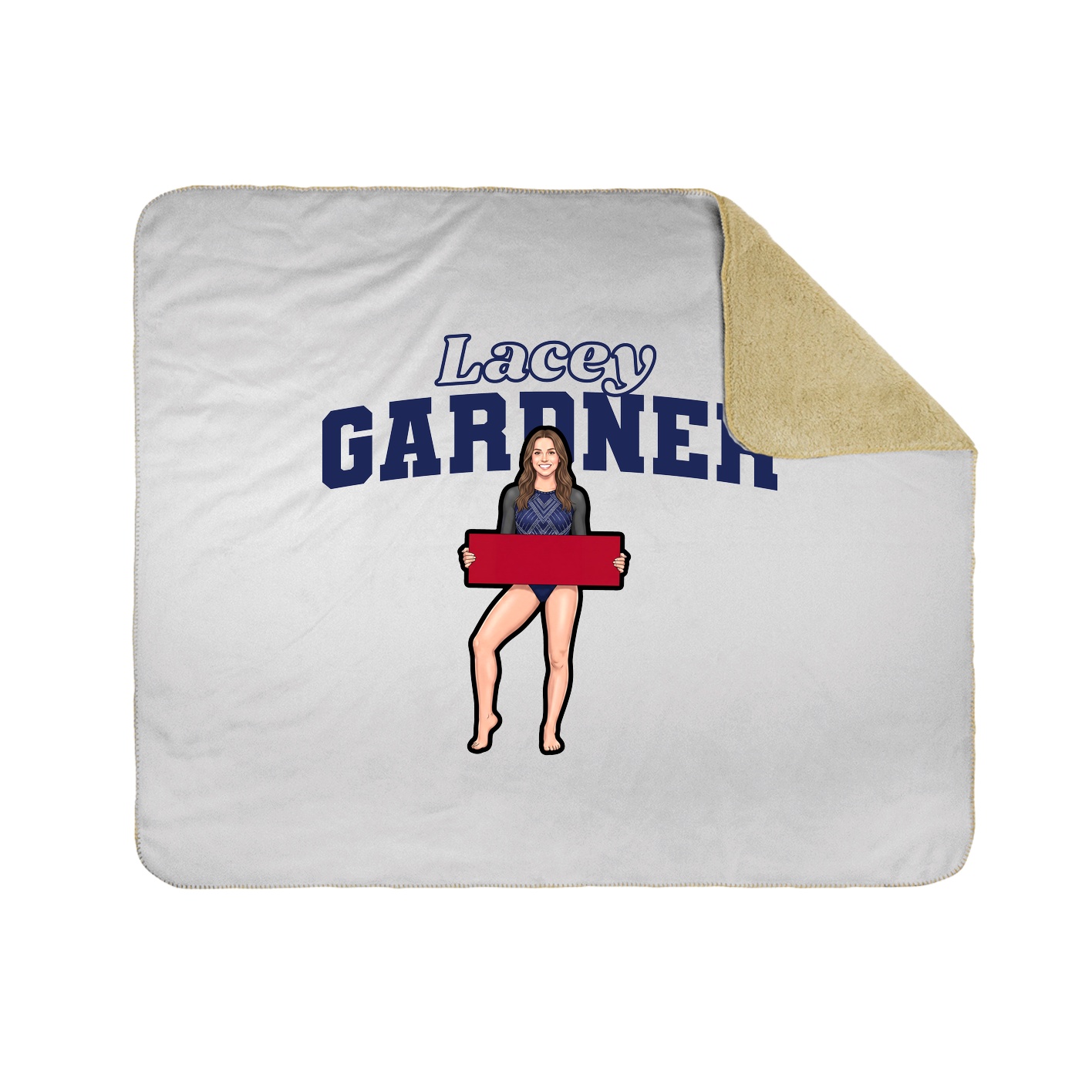 Throw Blanket — Name Arch in White