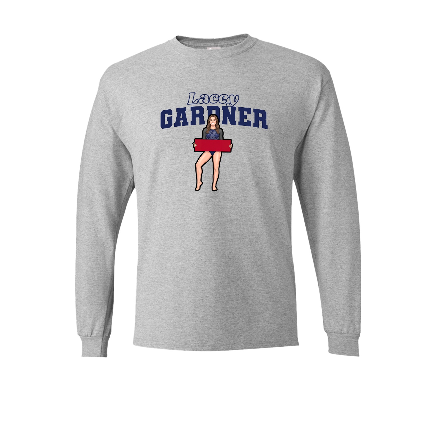 Long Sleeve Tee — Name Arch in Grey