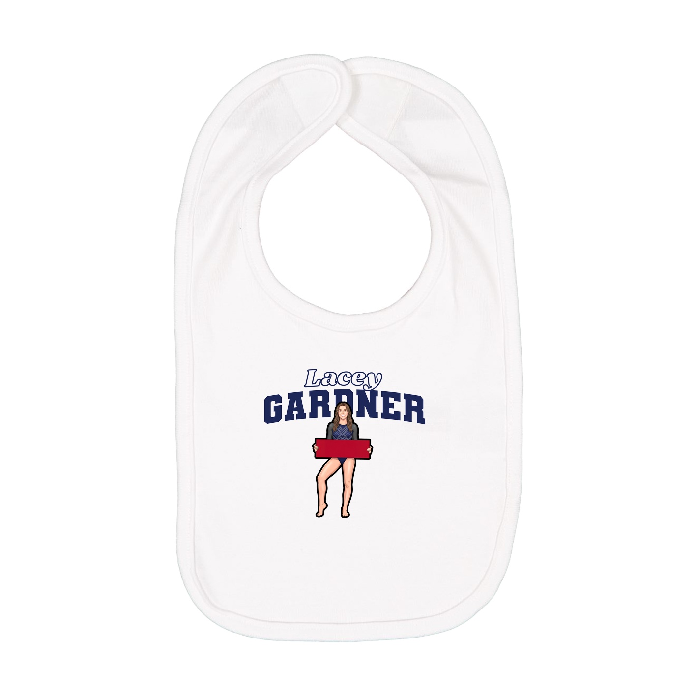 Infant Bib — Name Arch in White