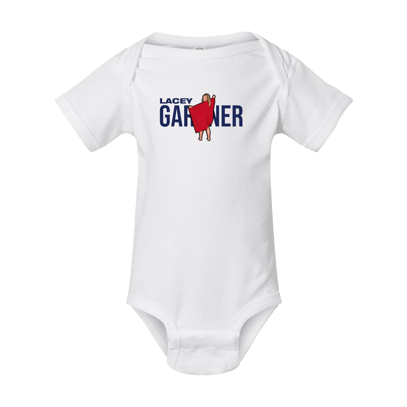 Baby Onesie — Player Name in White