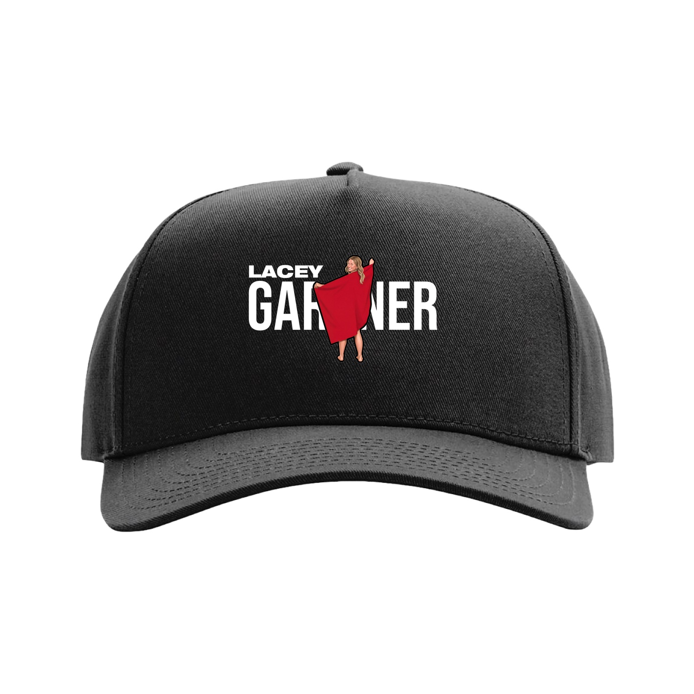 Full Fabric Five-Panel Champ Cap — Player Name in Black