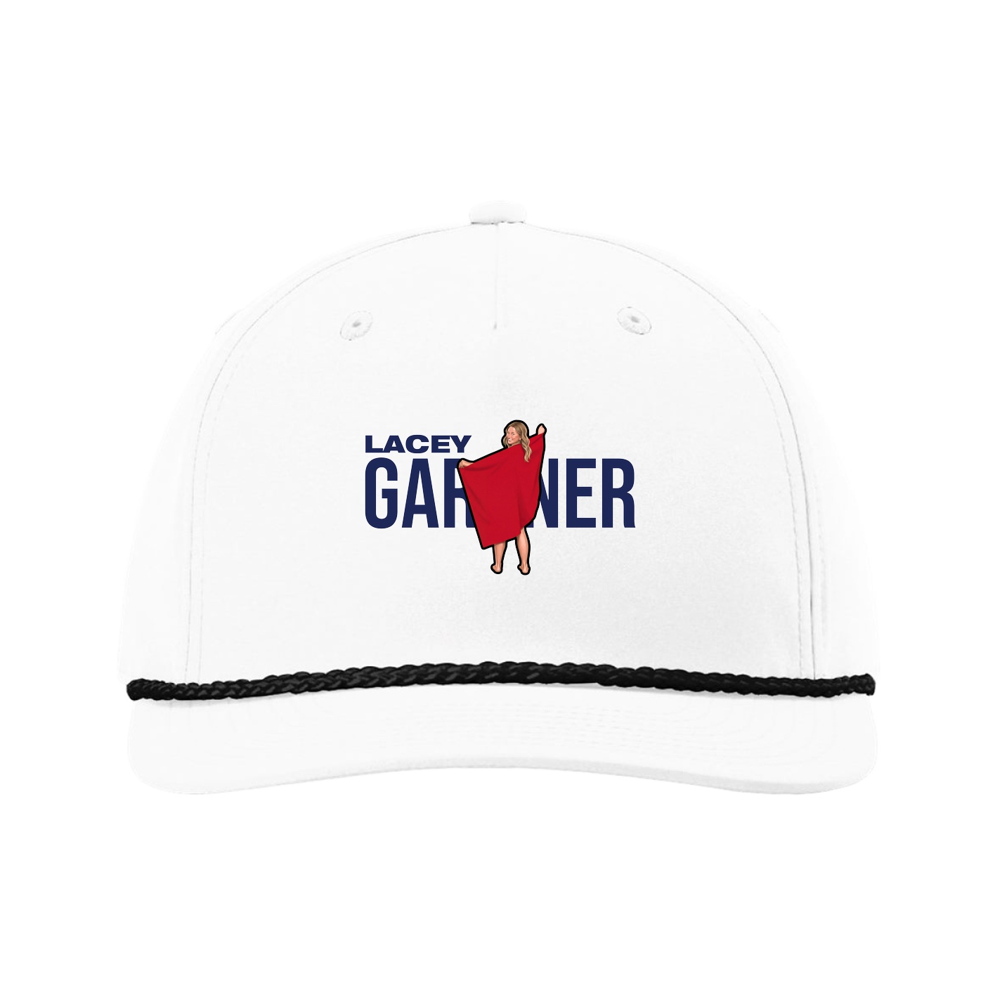 Five-Panel Classic Rope Cap — Player Name in White