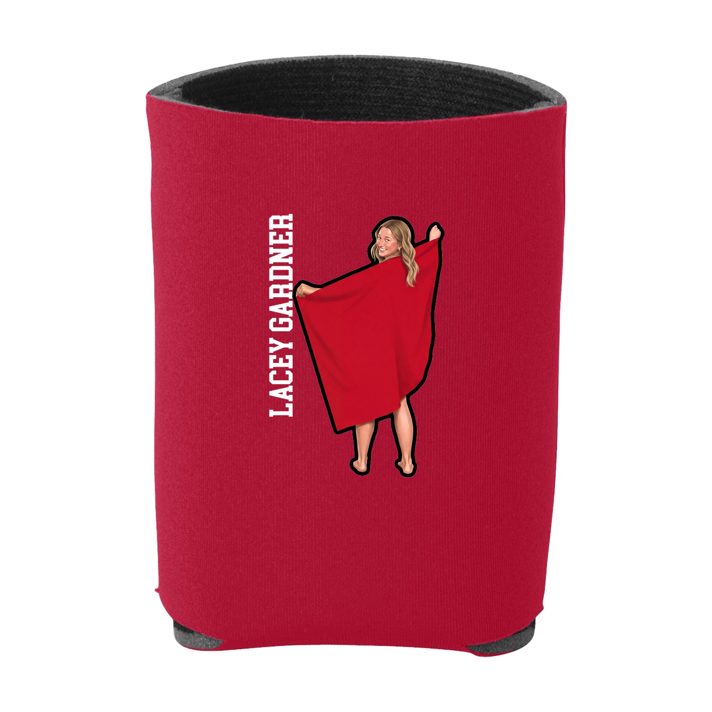 Can Holder — Name Vertical in Red