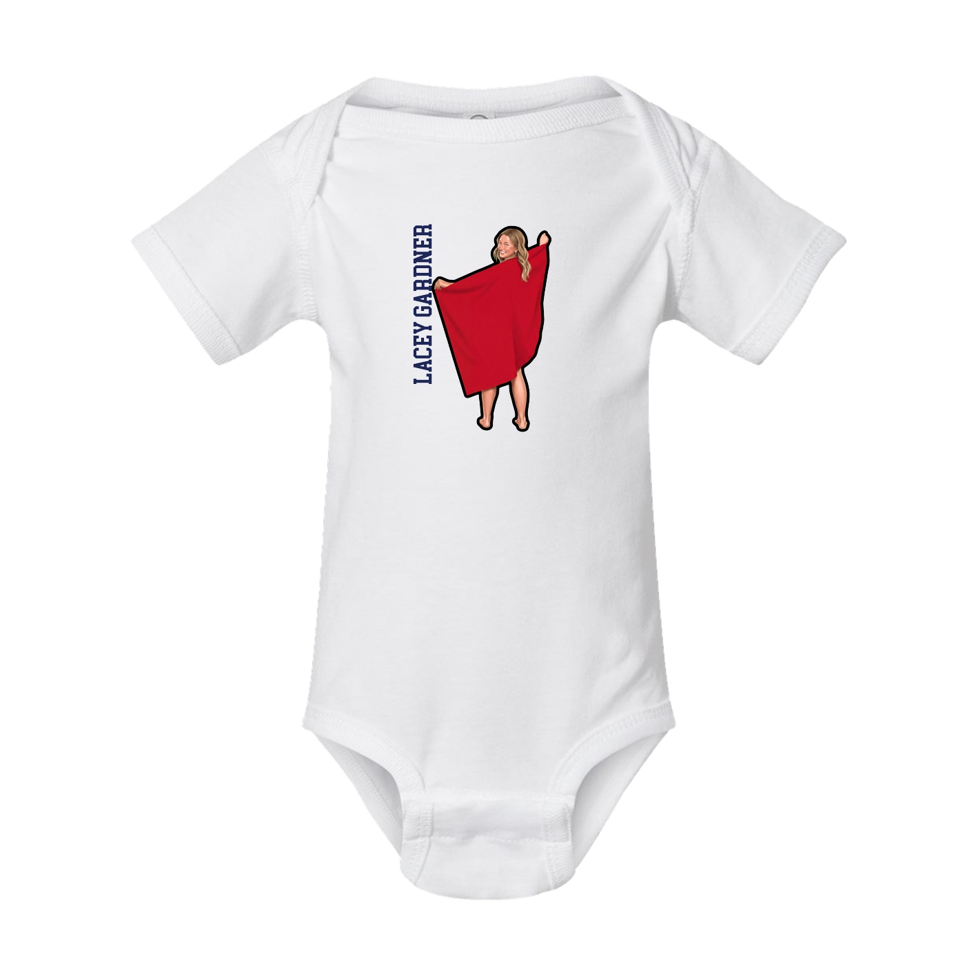 Baby Onesie — Name Vertical in White