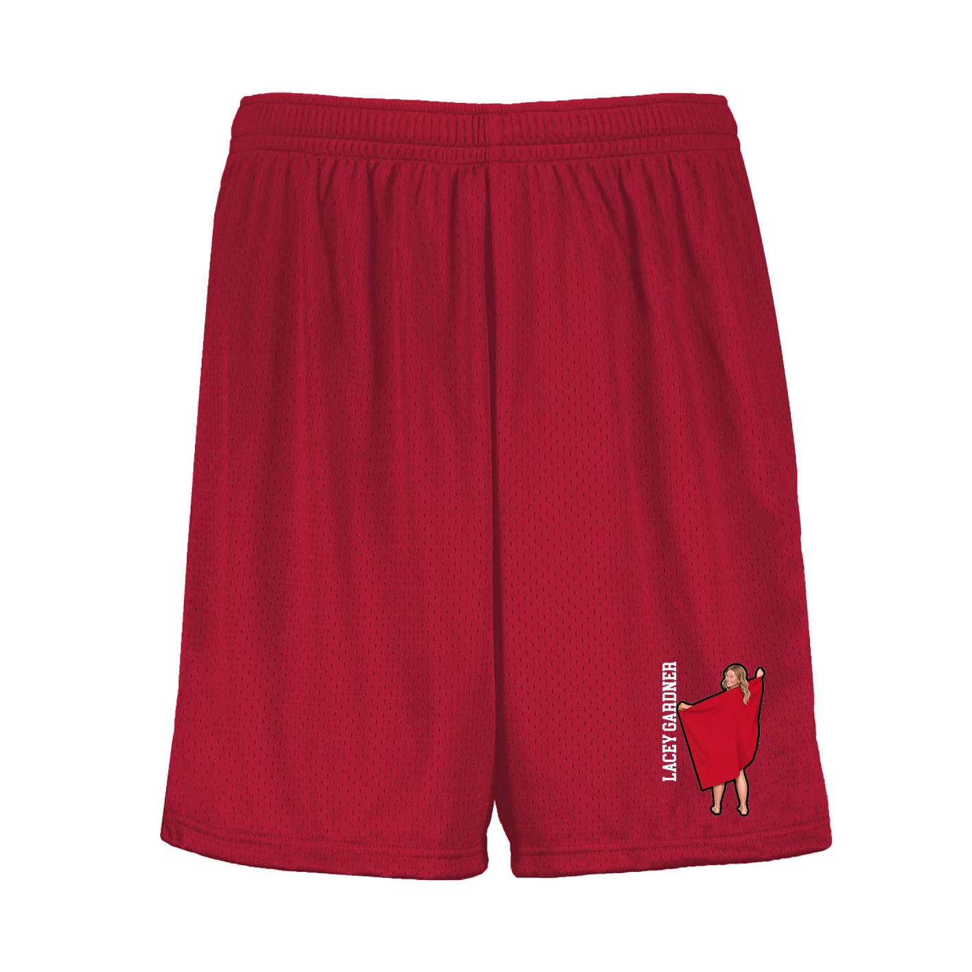 Shorts — Name Vertical in Red