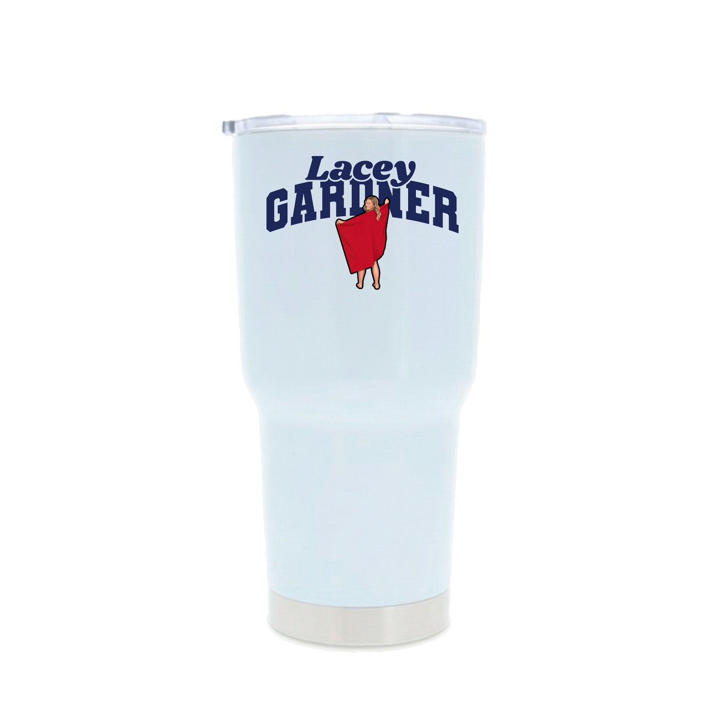 30oz Stainless Steel Tumbler — Signature Arch in White