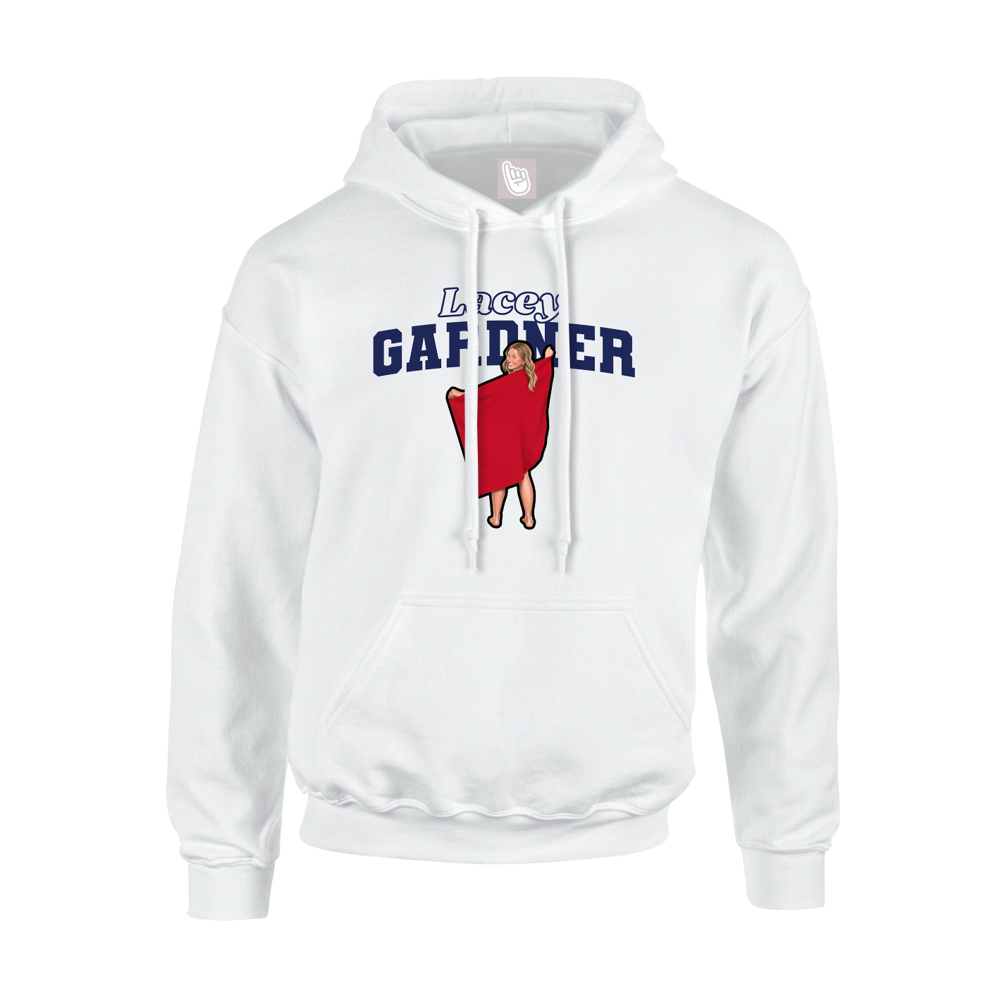 Youth Hoodie — Name Arch in White