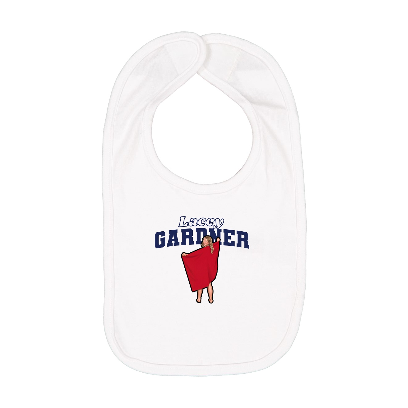 Infant Bib — Name Arch in White