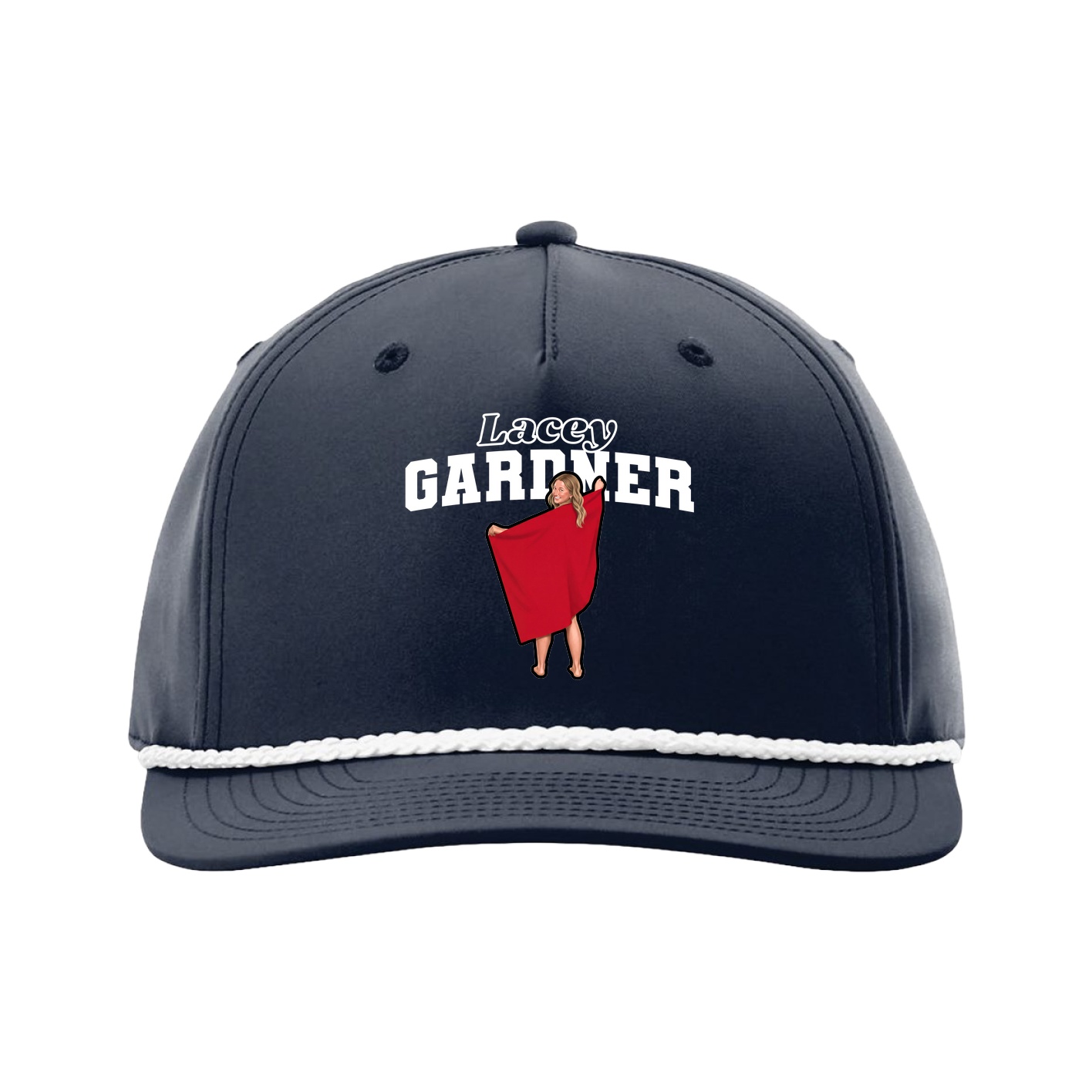 Five-Panel Classic Rope Cap — Name Arch in Navy