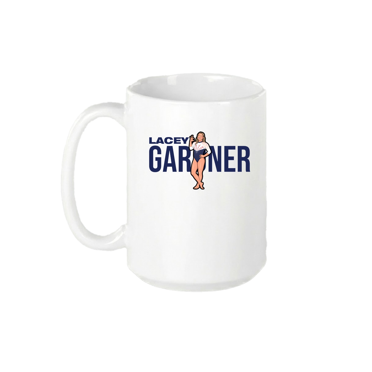 15oz Coffee Mug — Player Name in White