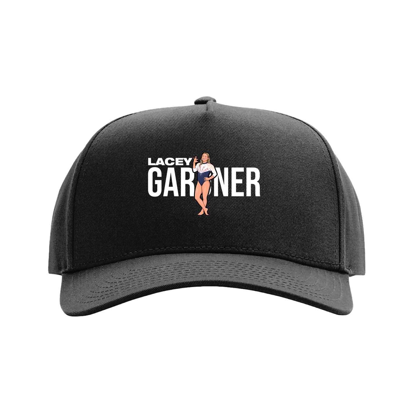 Full Fabric Five-Panel Champ Cap — Player Name in Black