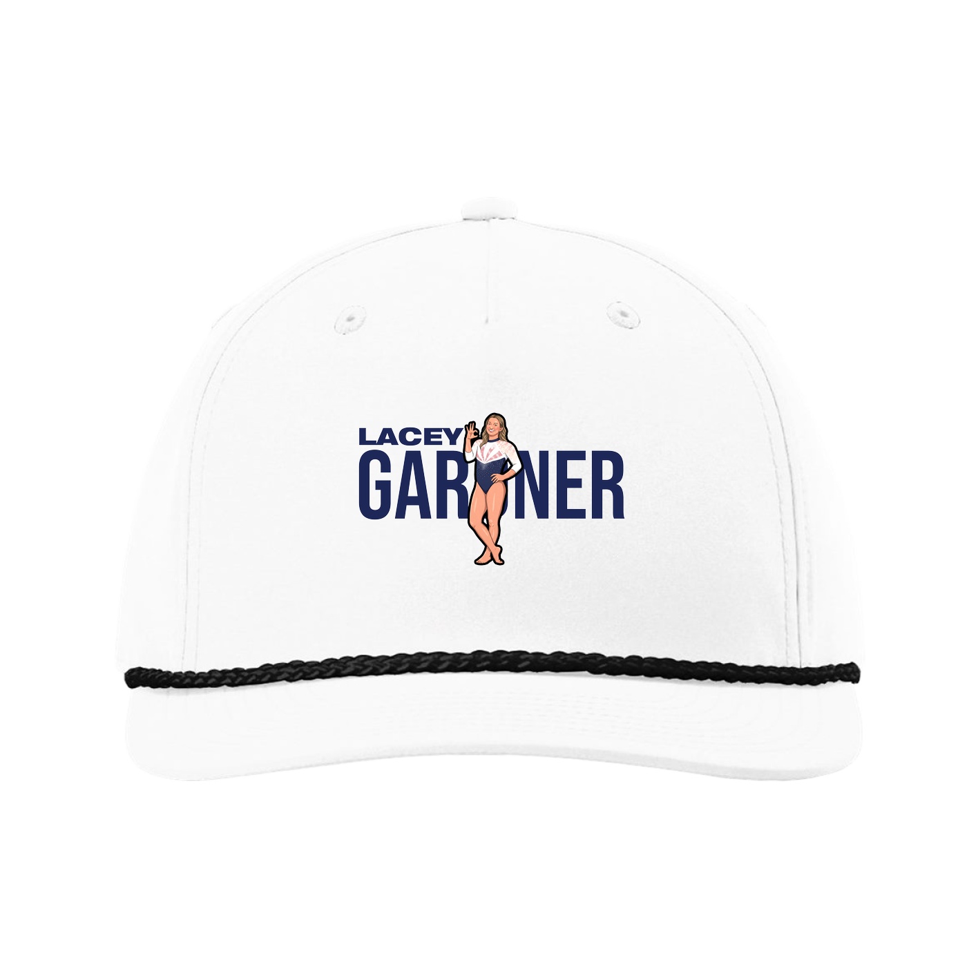 Five-Panel Classic Rope Cap — Player Name in White