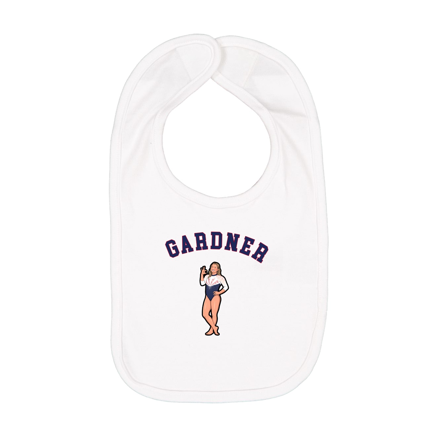 Infant Bib — Shirsey Arch in White