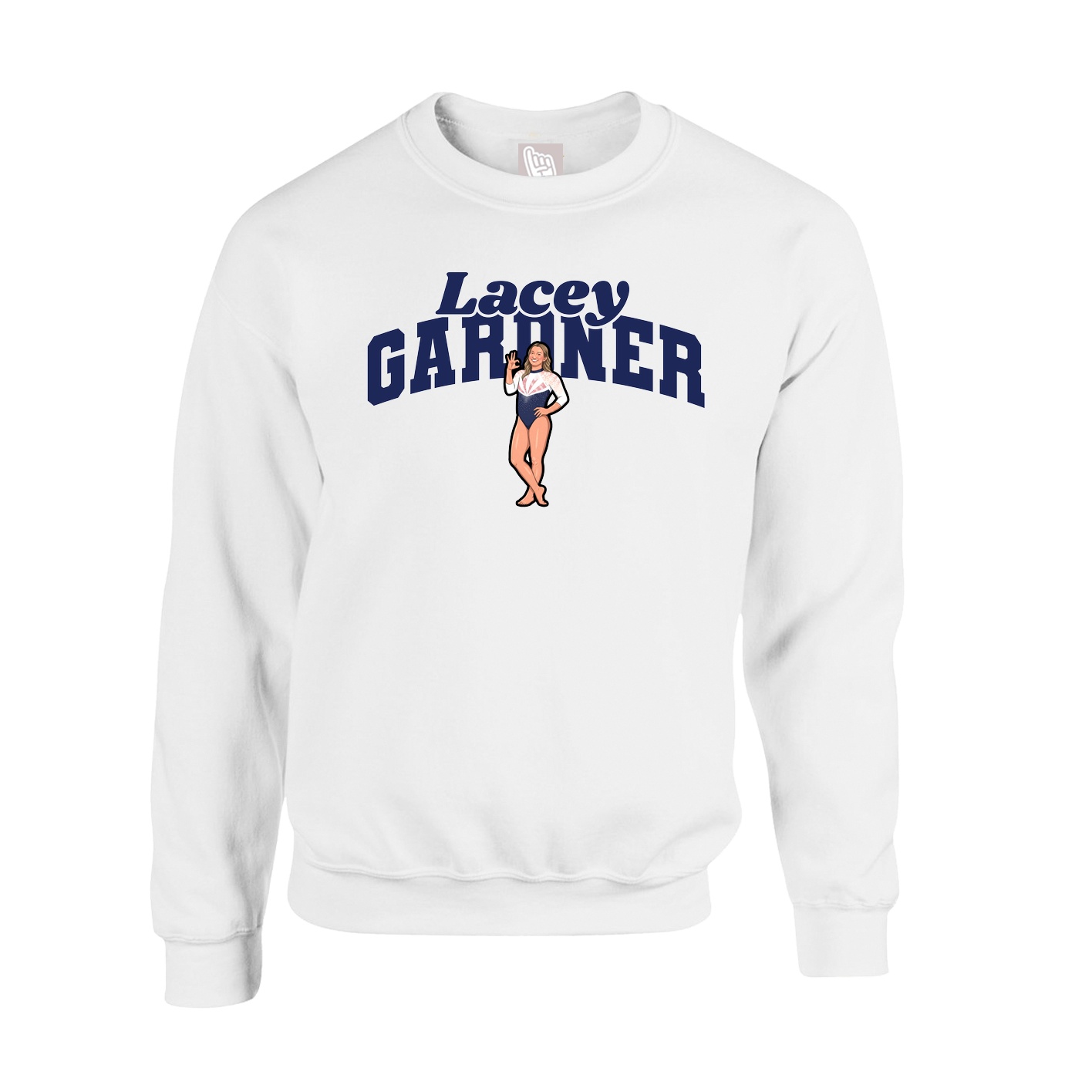 Fleece Crew — Signature Arch in White