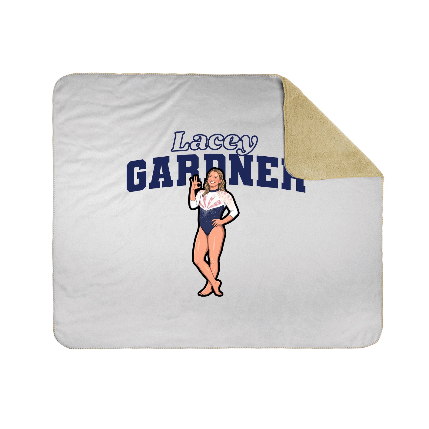 Throw Blanket — Name Arch in White
