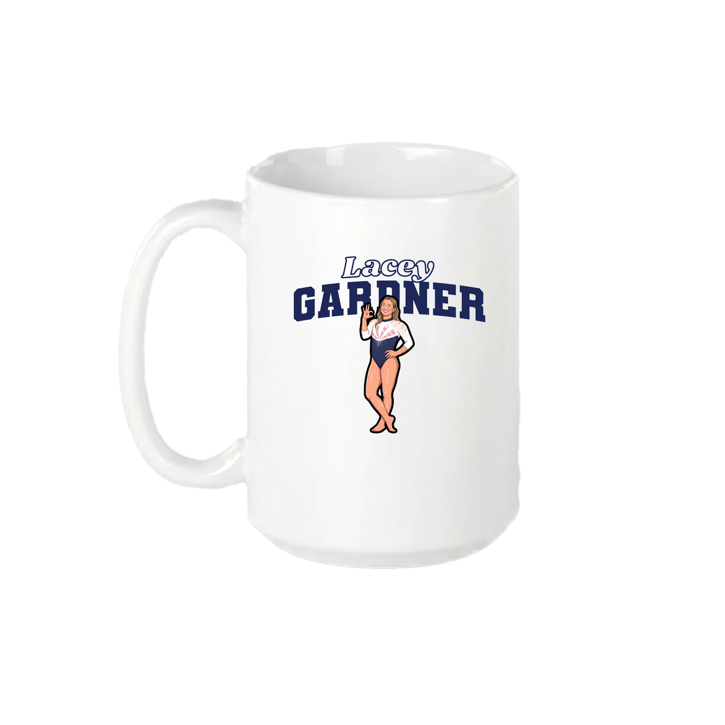 15oz Coffee Mug — Name Arch in White