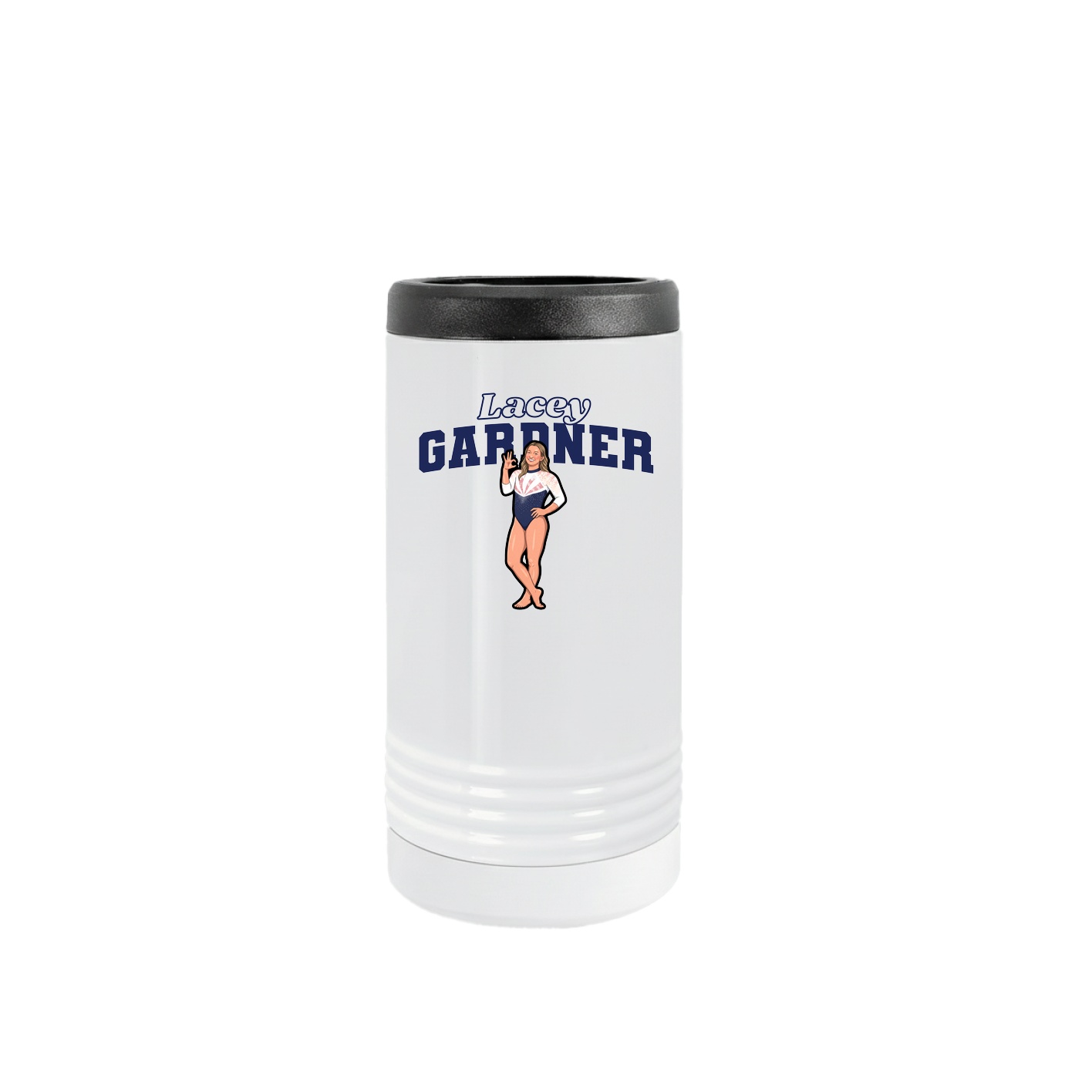 Slim Beverage Holder — Name Arch in White
