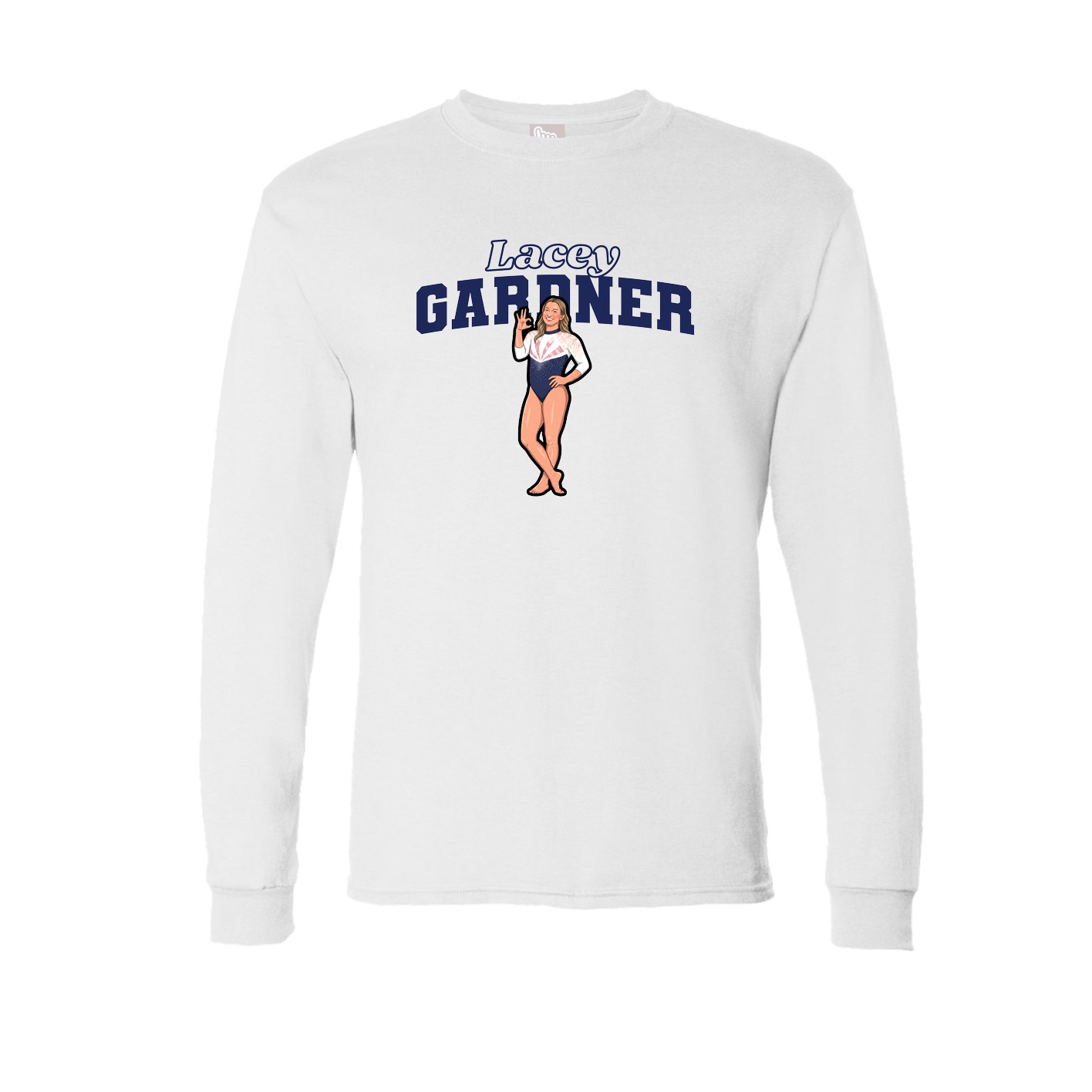 Long Sleeve Tee — Name Arch in White