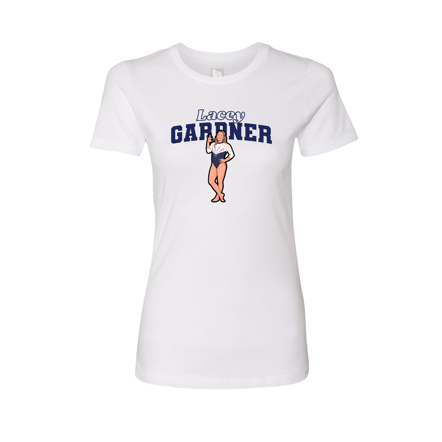Womens Tee — Name Arch in White