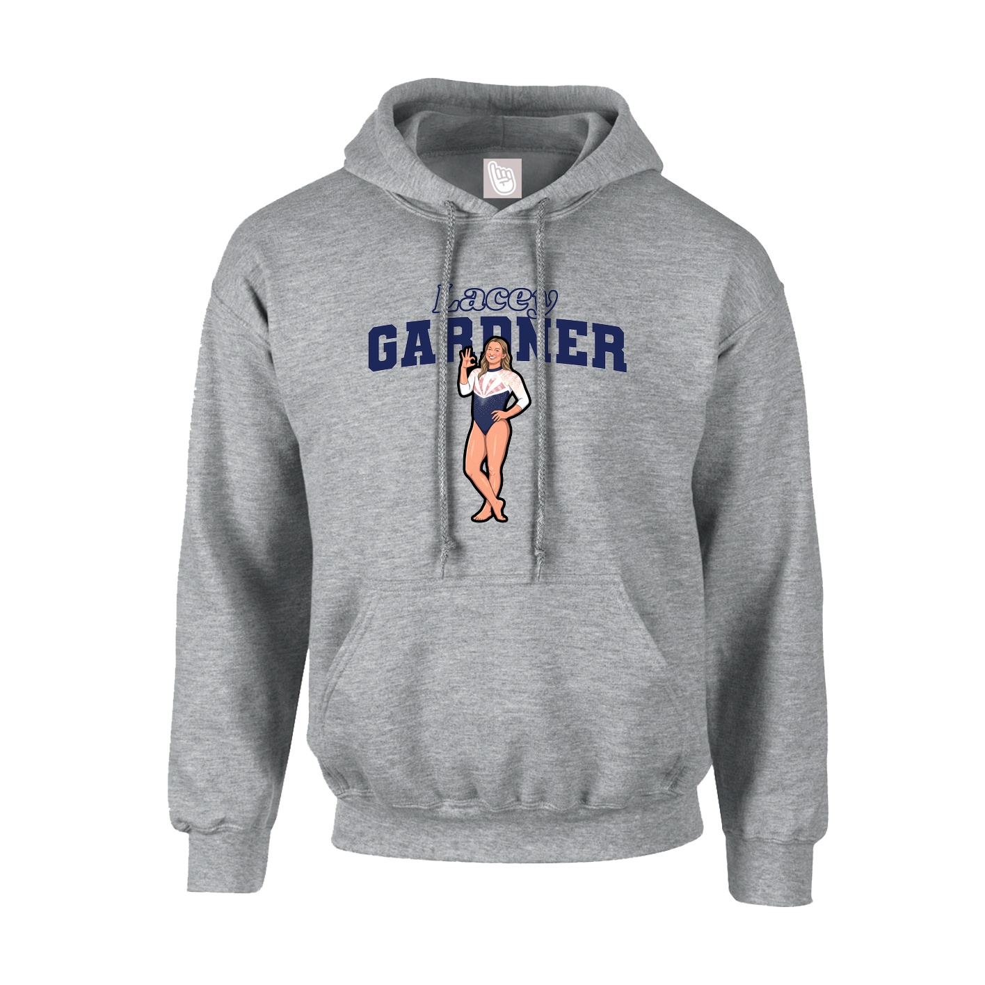 Hoodie — Name Arch in Grey