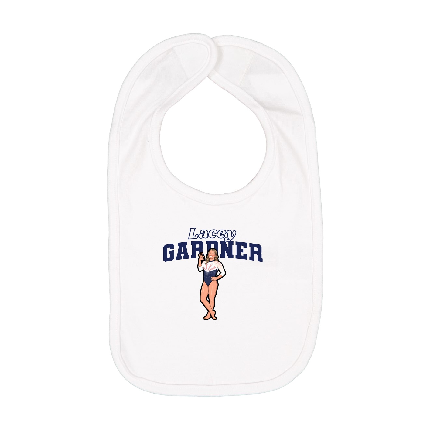 Infant Bib — Name Arch in White