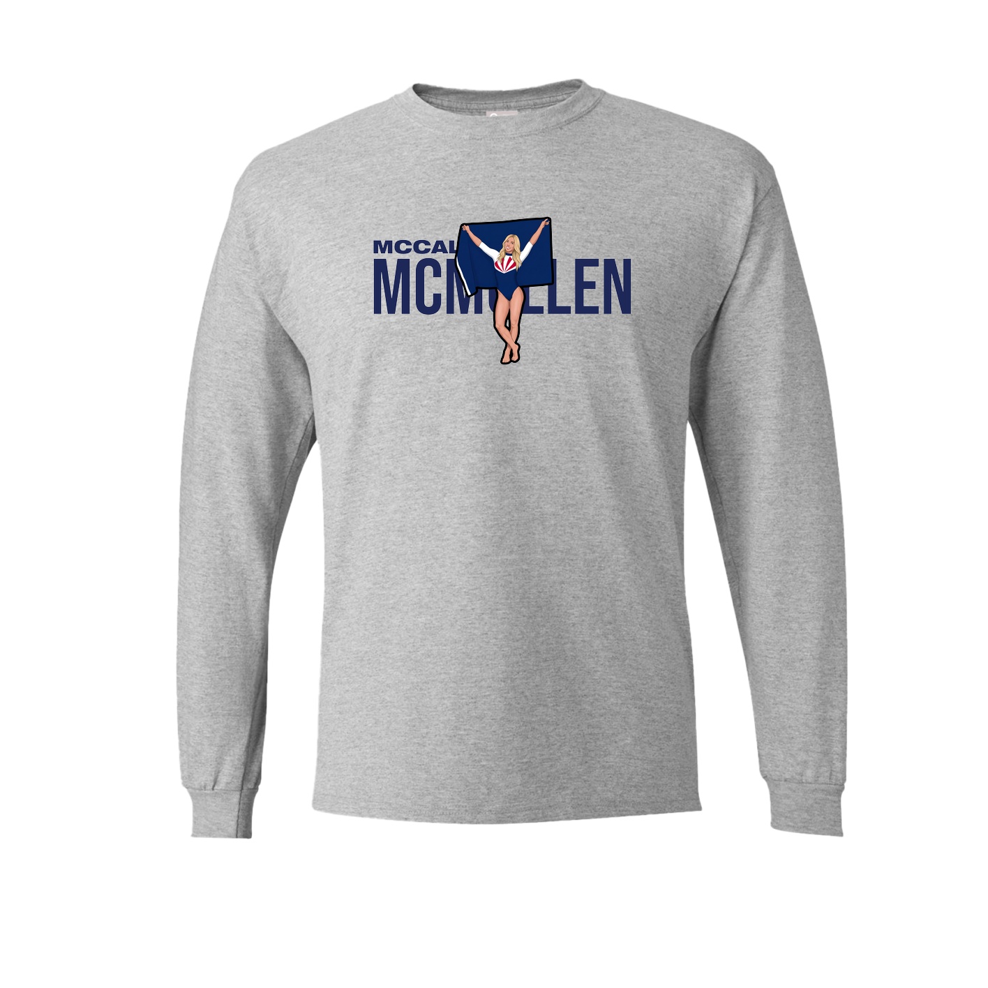 Long Sleeve Tee — Player Name in Grey