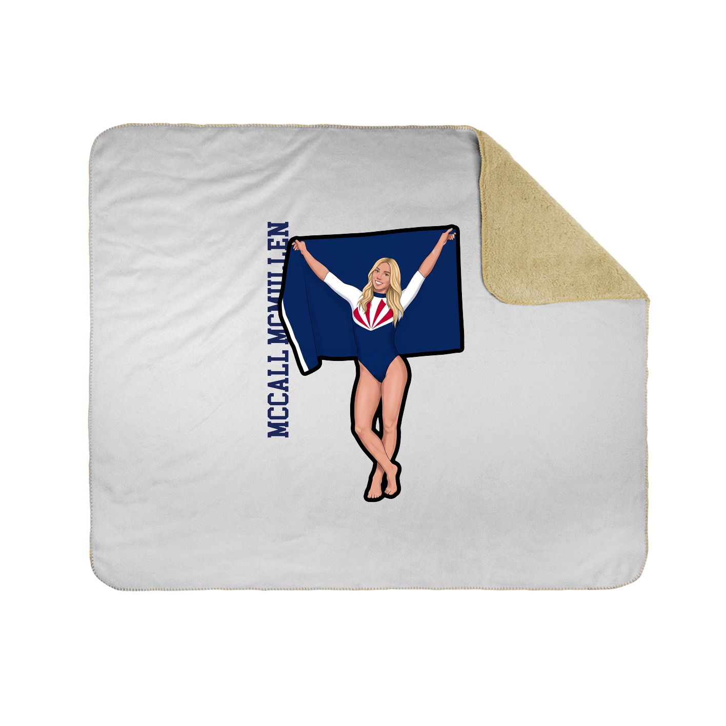Throw Blanket — Name Vertical in White