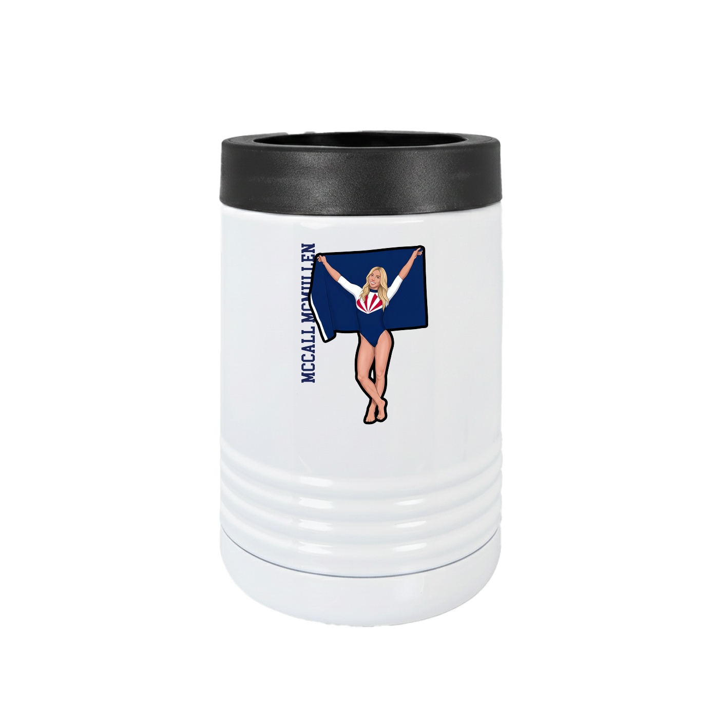 Beverage Holder — Name Vertical in White