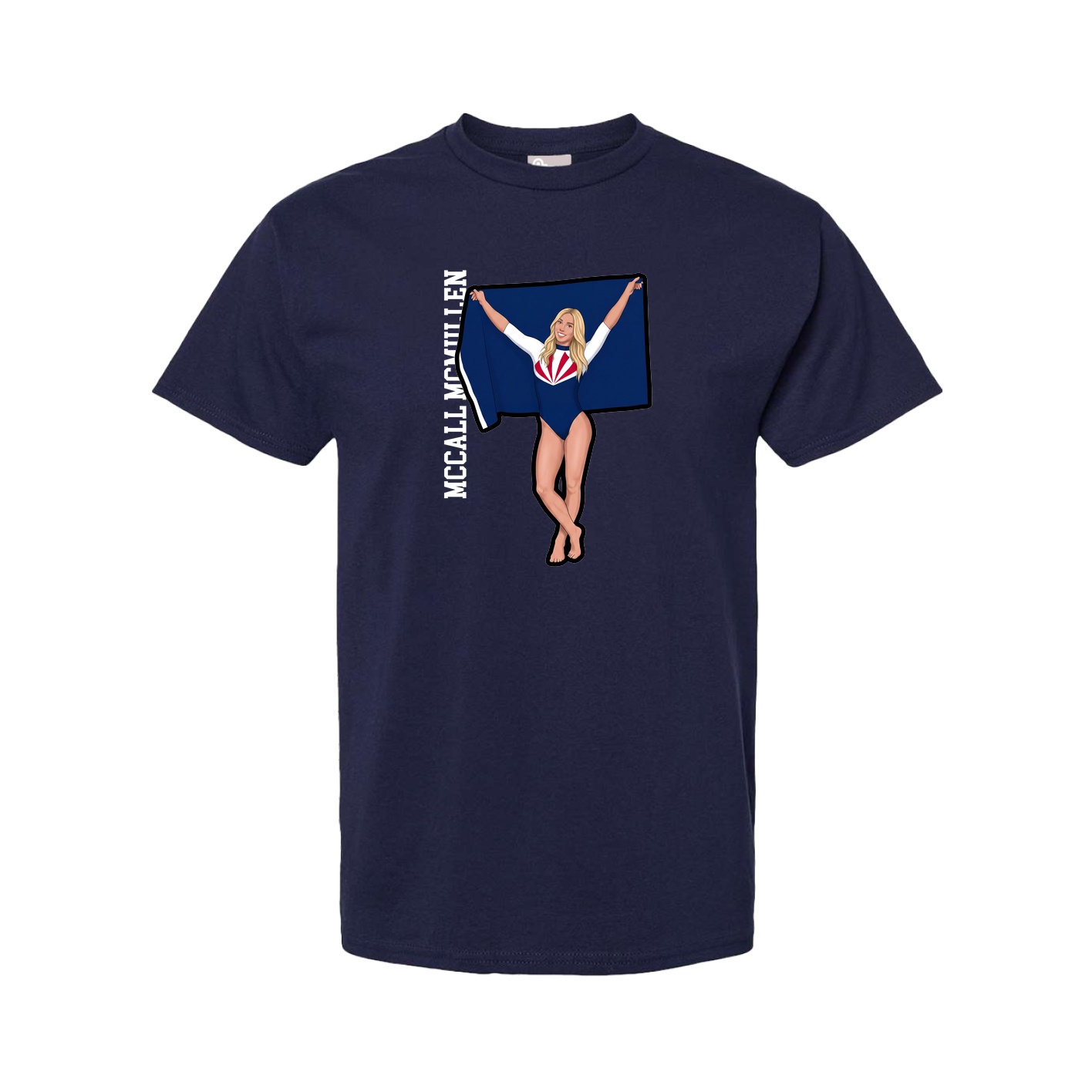 Tee — Name Vertical in Navy
