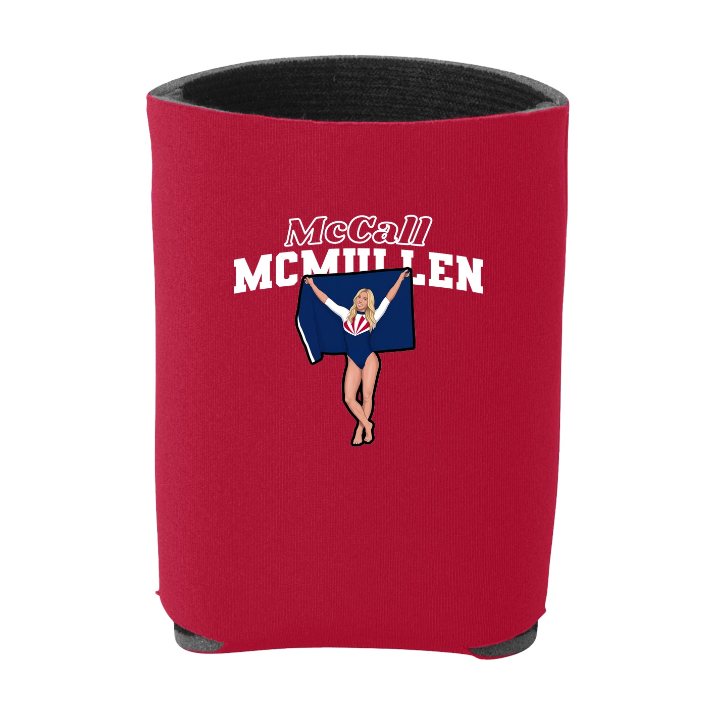 Can Holder — Name Arch in Red