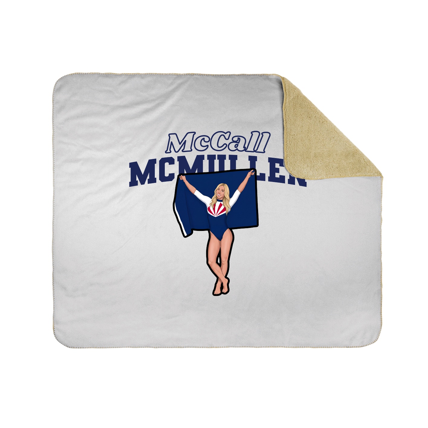 Throw Blanket — Name Arch in White