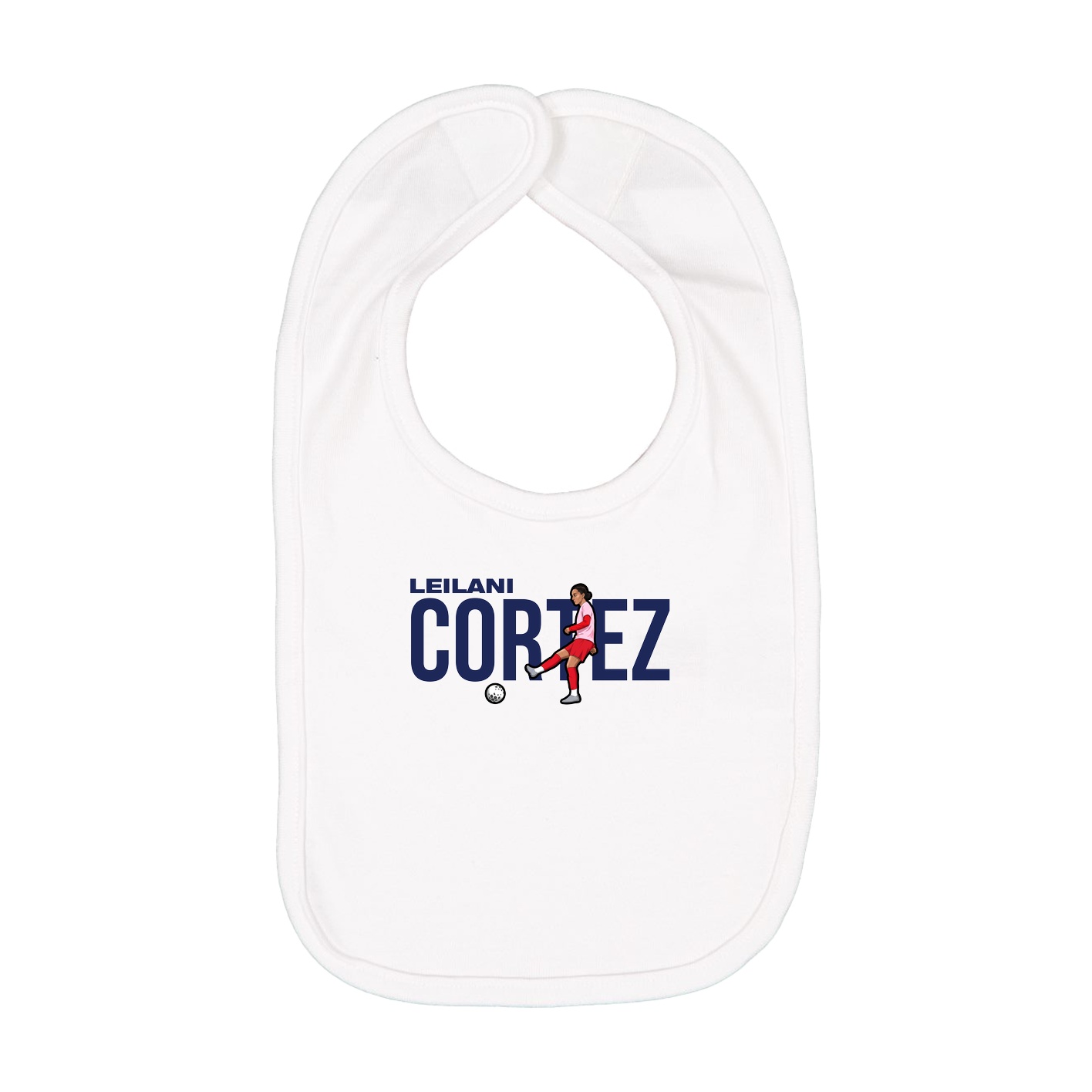Infant Bib — Player Name in White