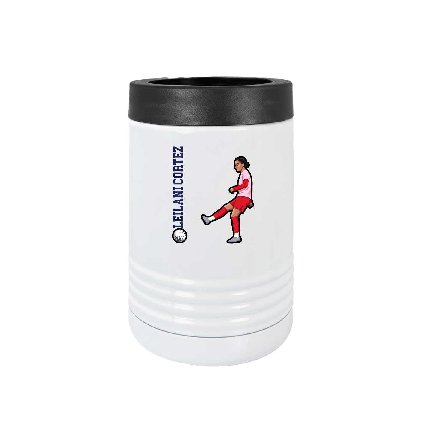 Beverage Holder — Name Vertical in White