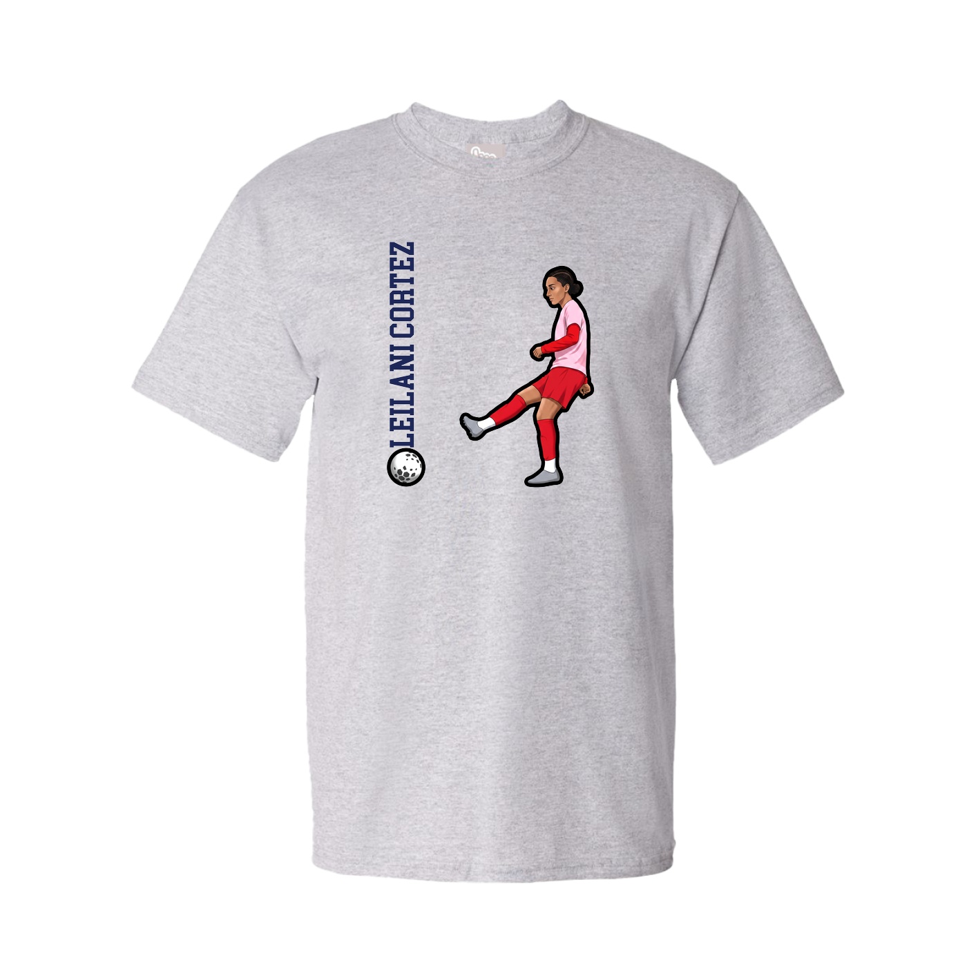 Tee — Name Vertical in Grey