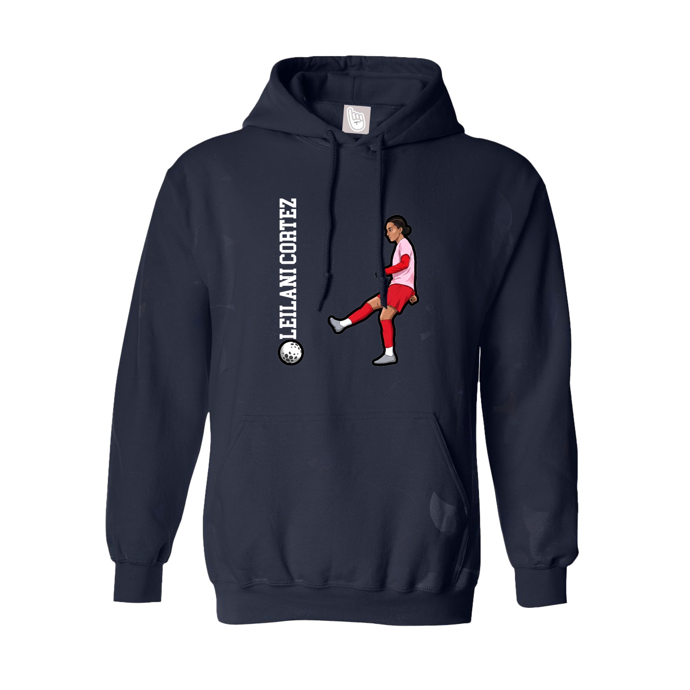 Hoodie — Name Vertical in Navy